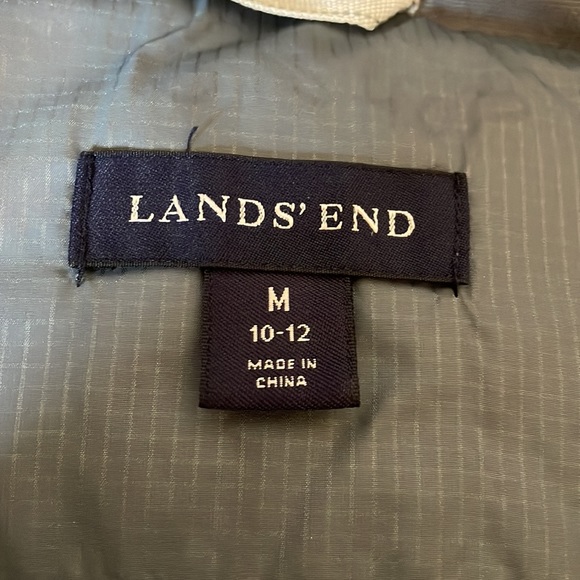 Lands’ End Gray Puffer Jacket Size Medium - Picture 6 of 9